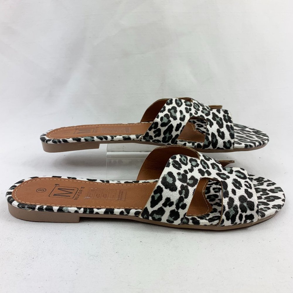 Maker's Shoes Women's Leopard Buckle Linda Sandals